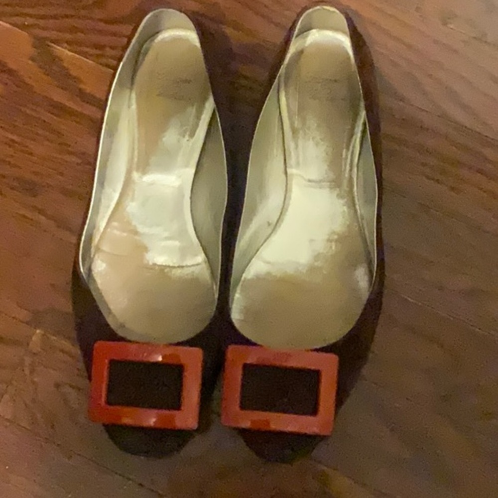 Roger Vivier Burgundy Red Loafers with Signature Buckle